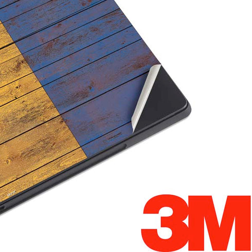 Barbados Flag Dark Wood Surface Pro 7 Skin